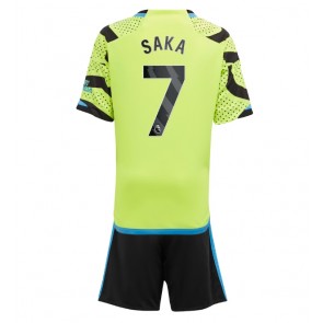 Arsenal Bukayo Saka #7 Koszulka Wyjazdowych Dziecięca 2023-24 Krótki Rękaw (+ Krótkie spodenki)